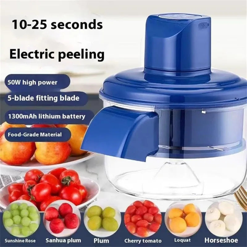 Automatic Peeler Machine Electric Garlic Peeler Cherry Tomato Skin Remover Tool for Fruits Efficient Peeling Kitchen Gadget